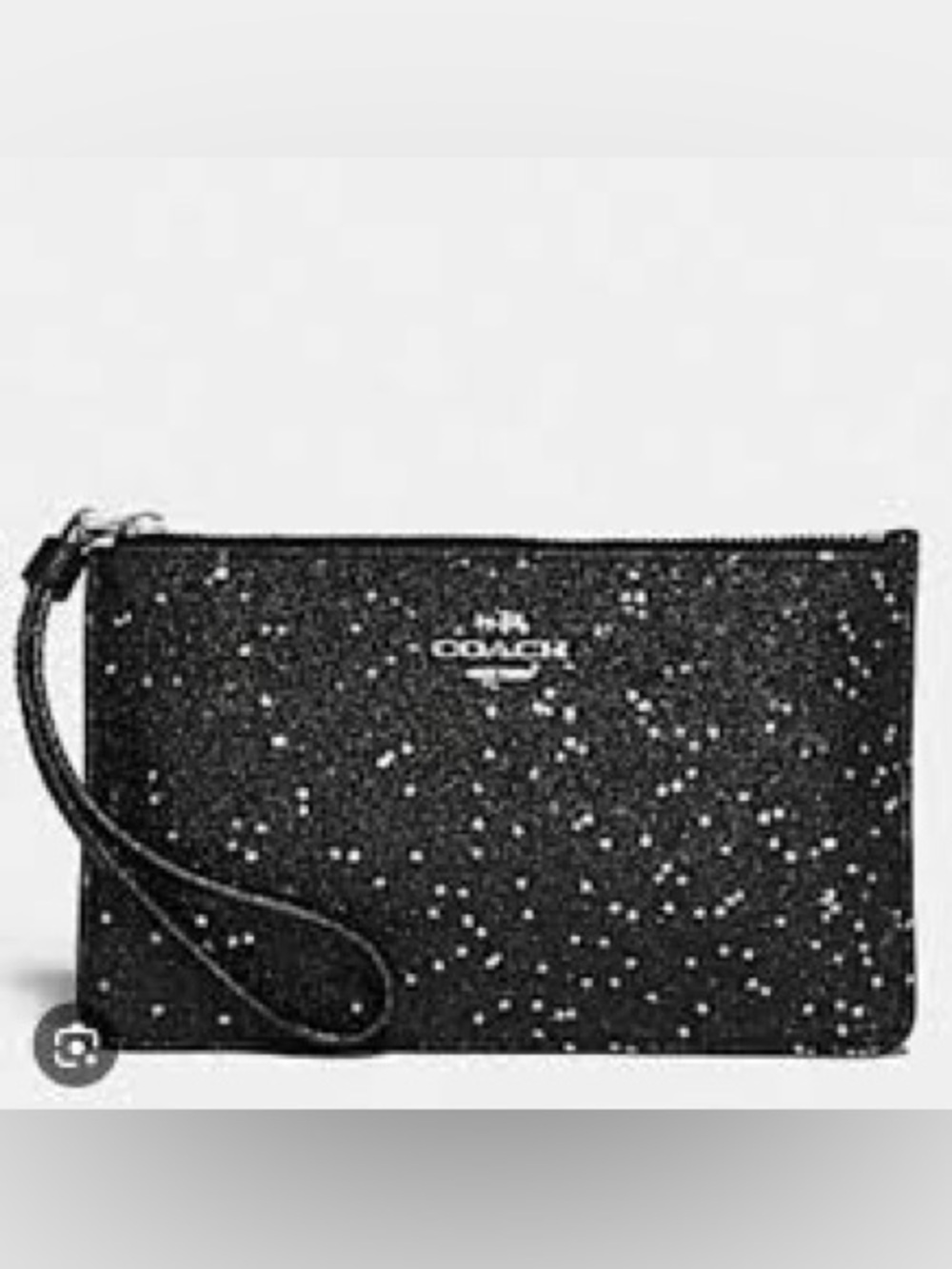 EUC Coach Starry Glitter Black Sparkle Wristlet